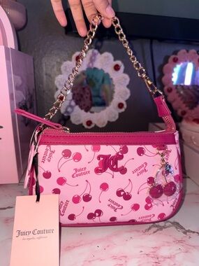 Juicy Couture Pink Cherry on Top Mini Shoulder Bag / Wristlet